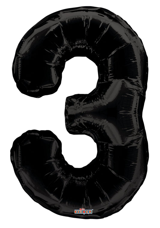 34" Number 3 Black