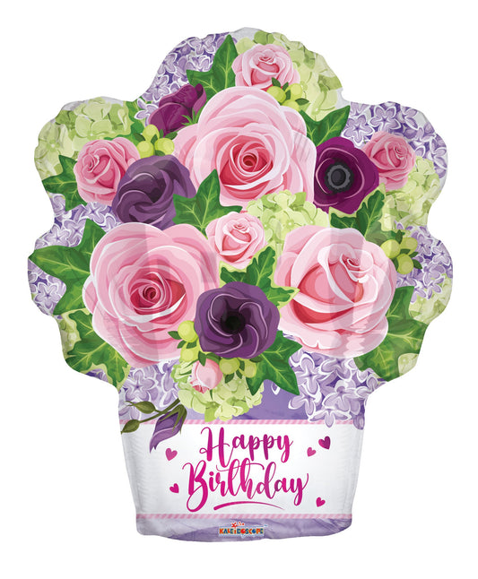 18" Birthday Flower Basket Shape